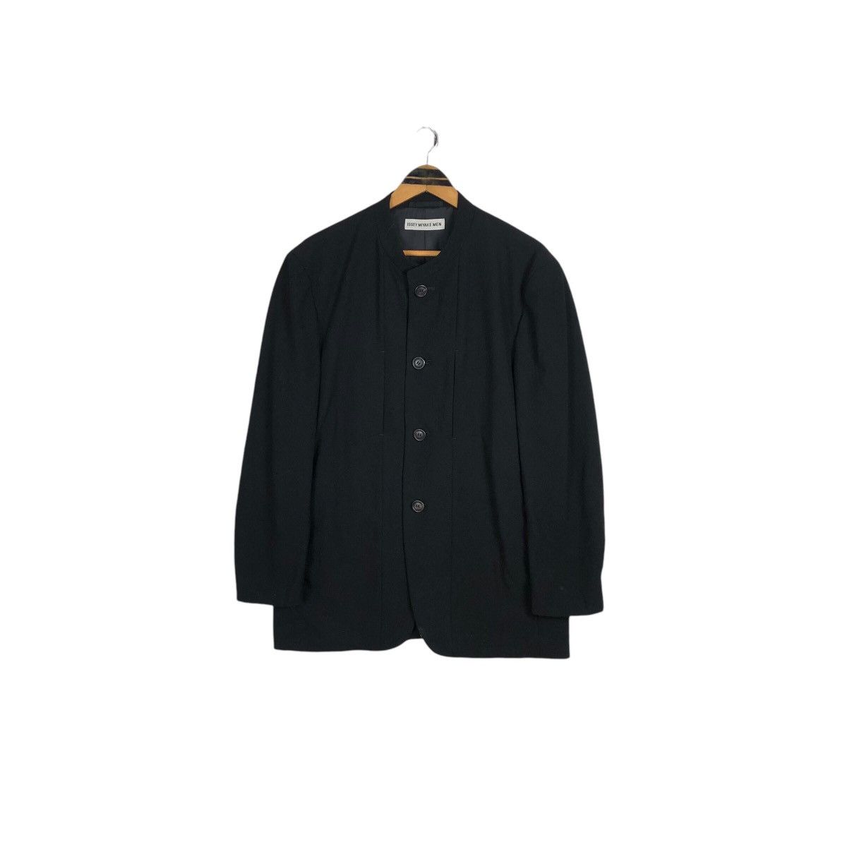 Issey Miyake Vintage Issey Miyake Men S/S 2009 Mandarin Collar Wool Coat Size US L / EU 52-54 / 3 - 2 Thumbnail