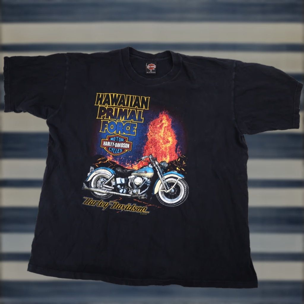 Harley Davidson VINTAGE Harley Davidson Hawaiian Primal Force Graphic T Shirt Mens 2XL Black Harley Davidson T-Shirt Graphic 90s Hawaii Pride Size US XXL / EU 58 / 5 - 1 Thumbnail