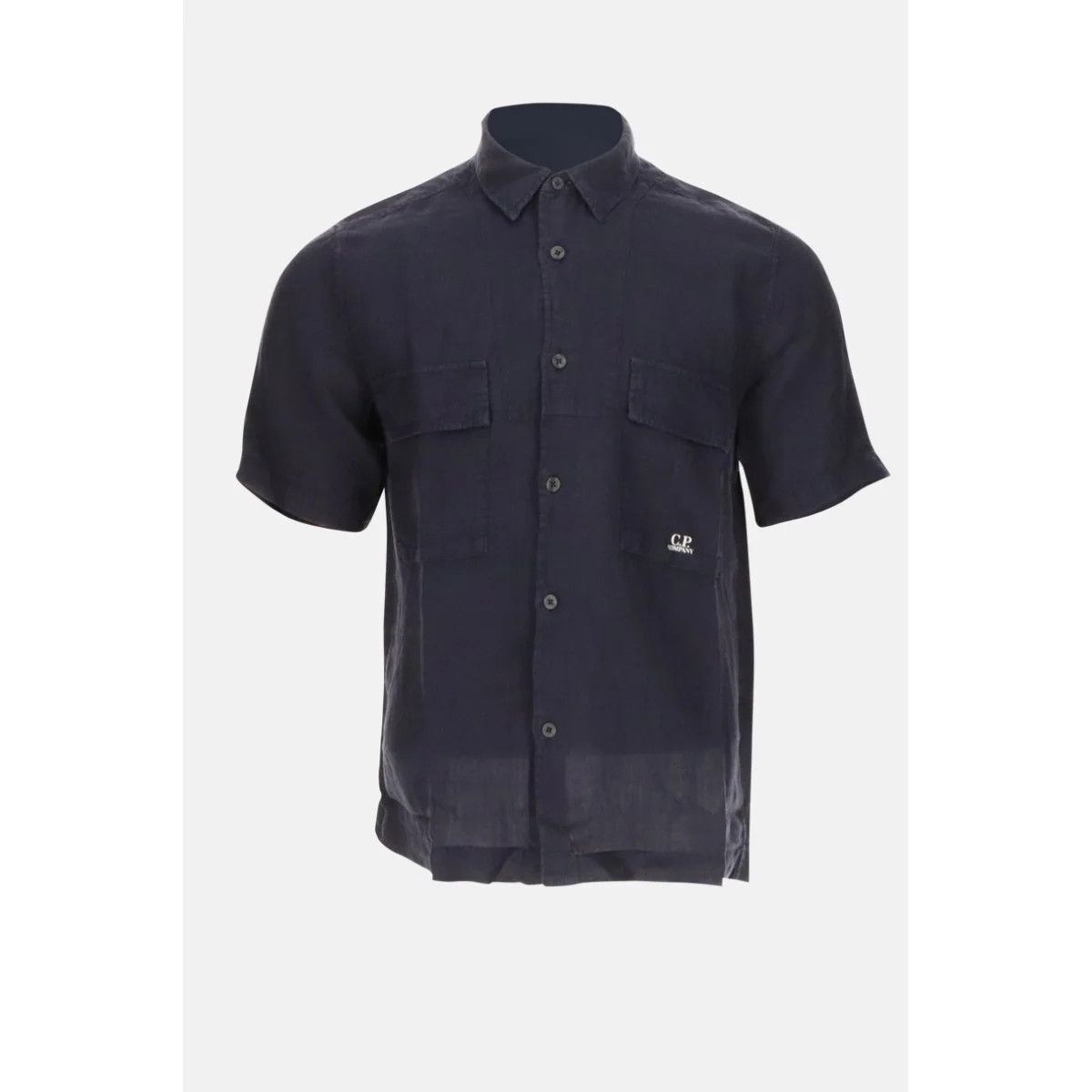 C.P. Company o1y1224 Linen Shirt in Navy Blue Size US S / EU 44-46 / 1 - 1 Thumbnail