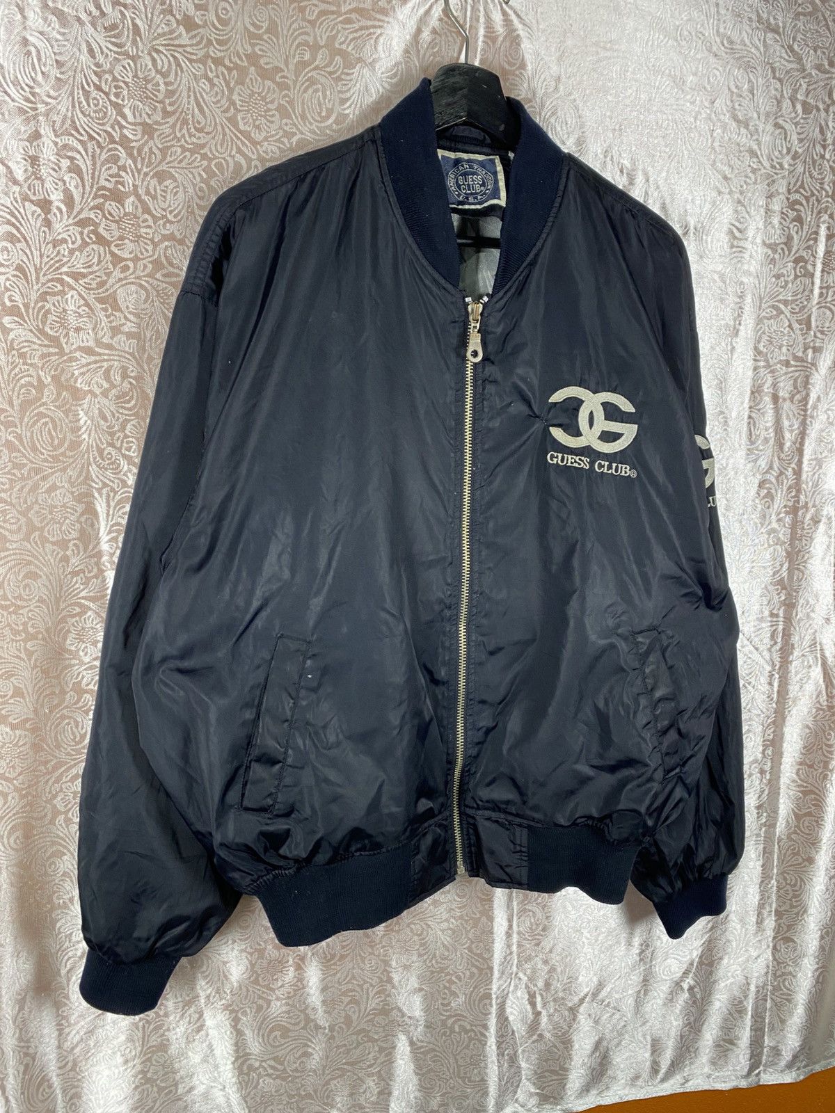 Guess Vintage GUESS Guess Club Bomber Jacket Big Logo Spellout USA Size US L / EU 52-54 / 3 - 5 Thumbnail