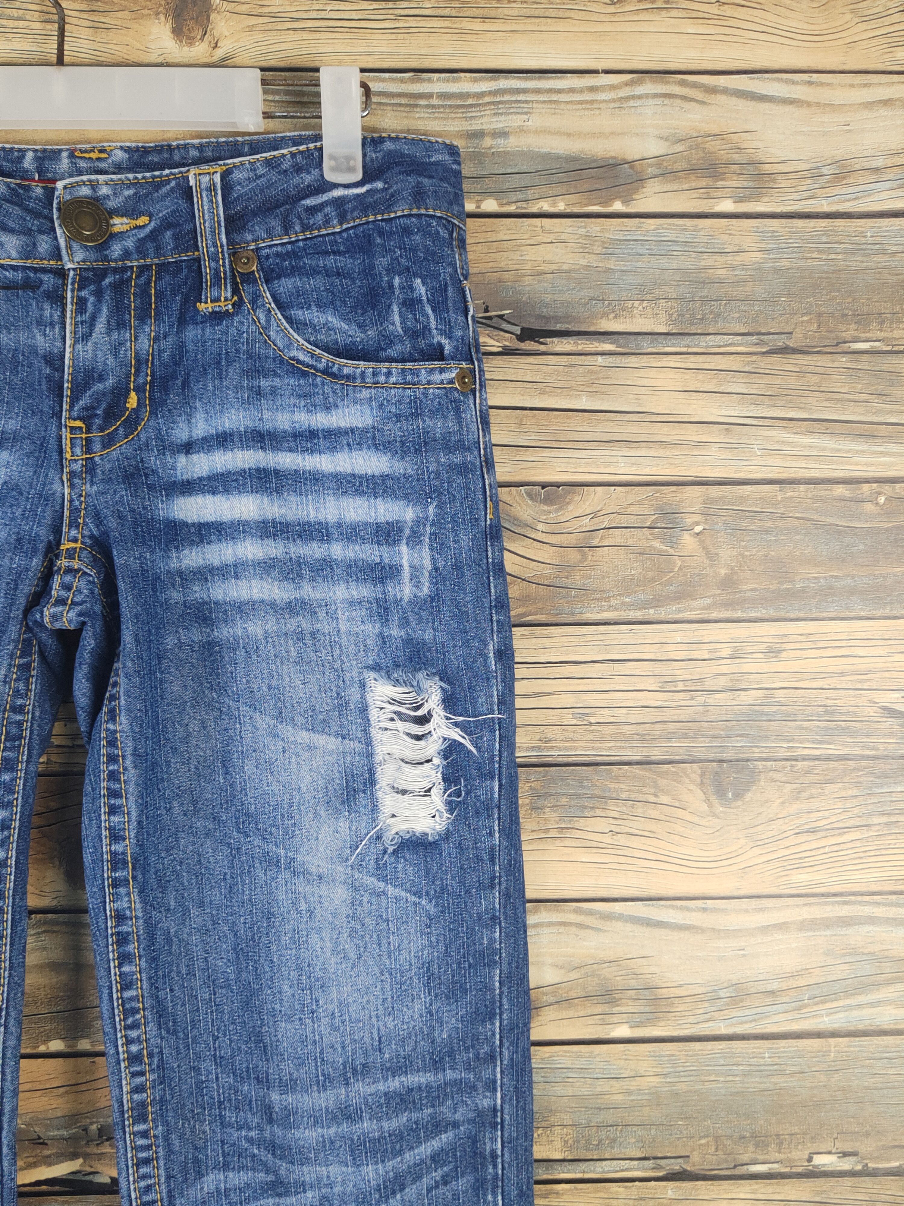 Japanese Brand W.a.z.p Dark Blue Distressed Ripped denim Jeans #W1613 Size 30" / US 8 / IT 44 - 5 Thumbnail