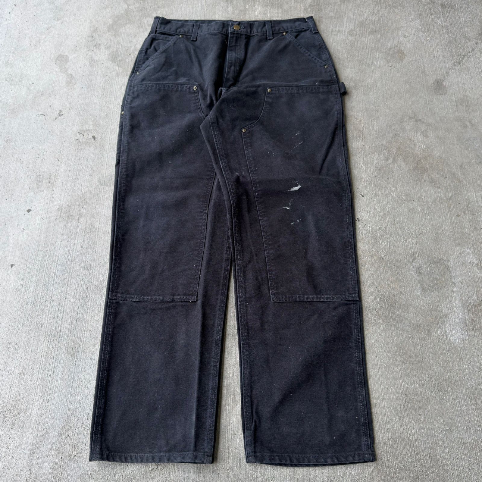 Carhartt × Vintage Vintage Y2K Carhartt black double knee work carpenter pants Size US 34 / EU 50 - 1 Thumbnail
