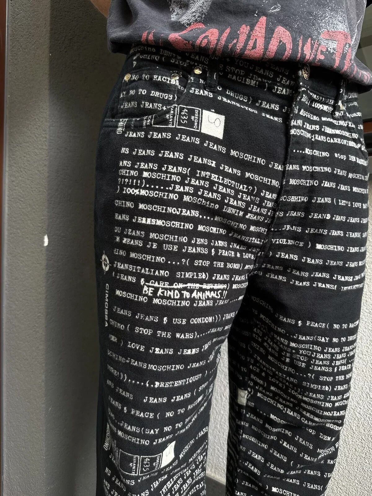 Moschino Vintage 90s Moschino Jeans Print Letters Overprint Pants Size US 32 / EU 48 - 5 Thumbnail