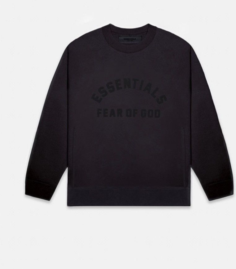 fear of god essentials crewneck jet black