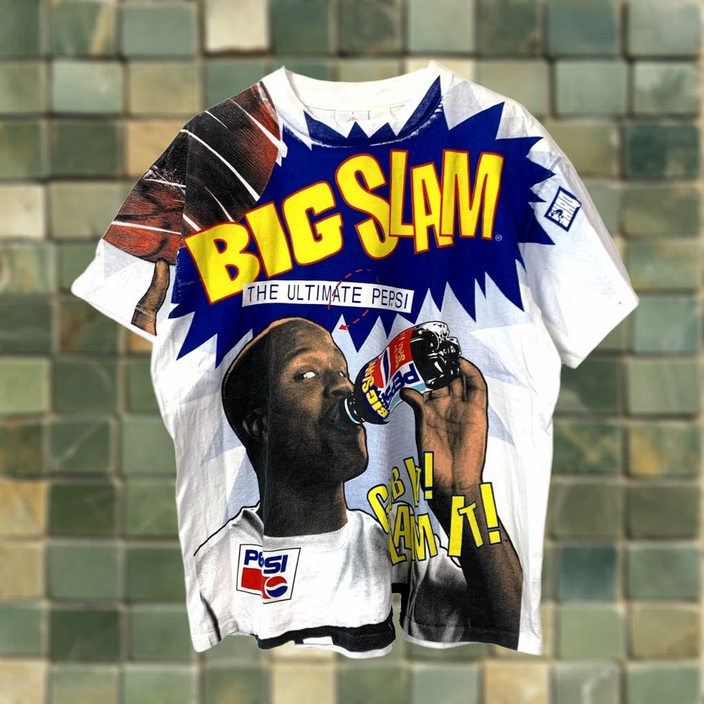 Vintage VINTAGE Pepsi Big Slam Shaq Shaquille O'Neal NBA Shirt XL Crystal Mills White 90s Mens Size US XL / EU 56 / 4 - 1 Thumbnail