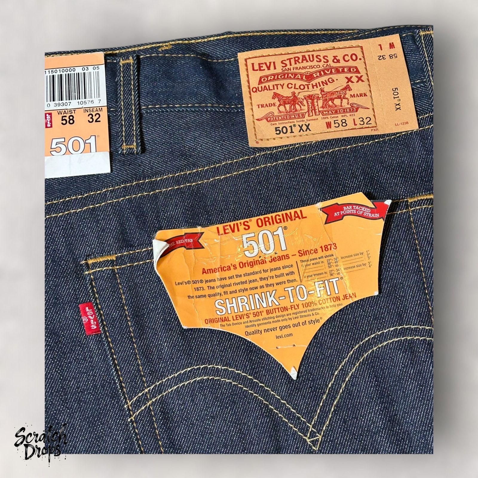Levi's Vintage Levi’s 501xx Shrink-to-Fit Jeans USA W58 L32 501 NWT Size US 42 / EU 58 - 7 Thumbnail