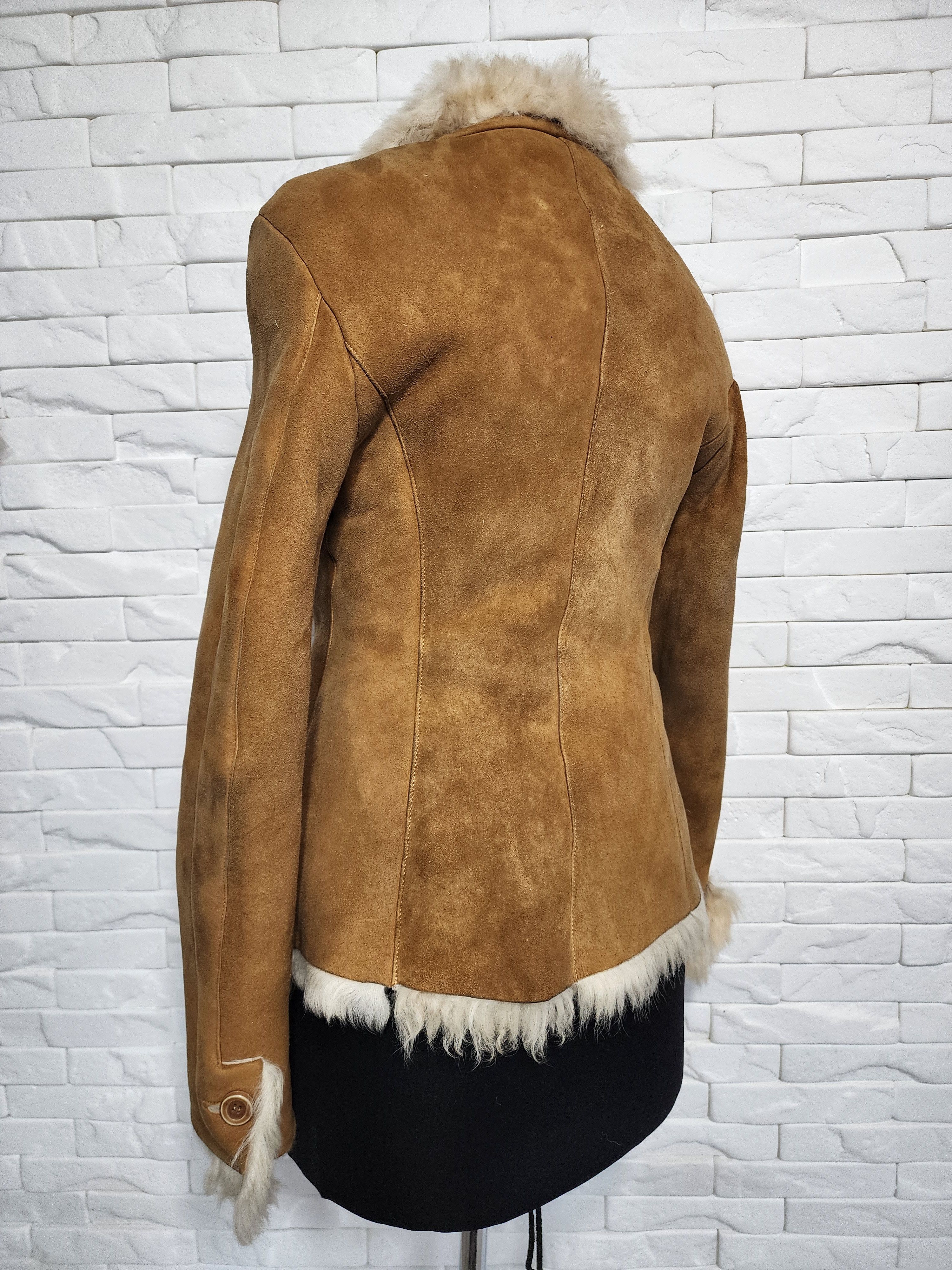 Furla Brown Sheepskin Coat: Women's Leather Weave Winter Coat Size M / US 6-8 / IT 42-44 - 4 Thumbnail