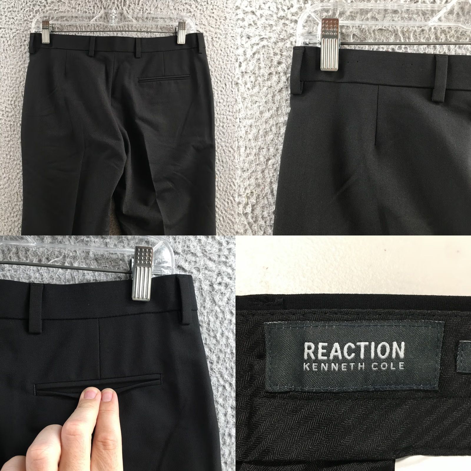 Kenneth Cole Kenneth Cole Reaction Dress Pants Womens 16R (30x27.5) Black Techni-Cole Size 38" / US 16 / IT 52 - 9 Thumbnail