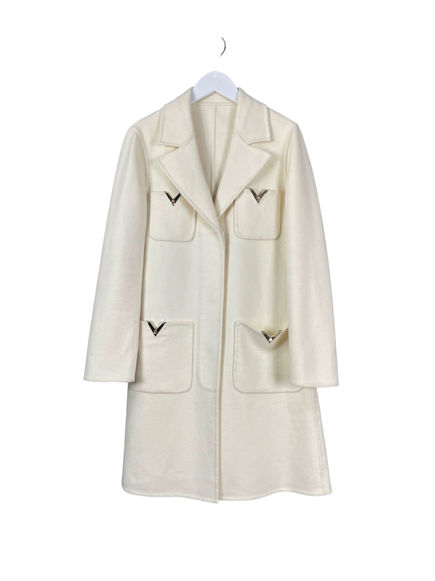 Valentino Valentino Metal V Wool Coat Size 2 Size XS / US 0-2 / IT 36-38 - 1 Thumbnail
