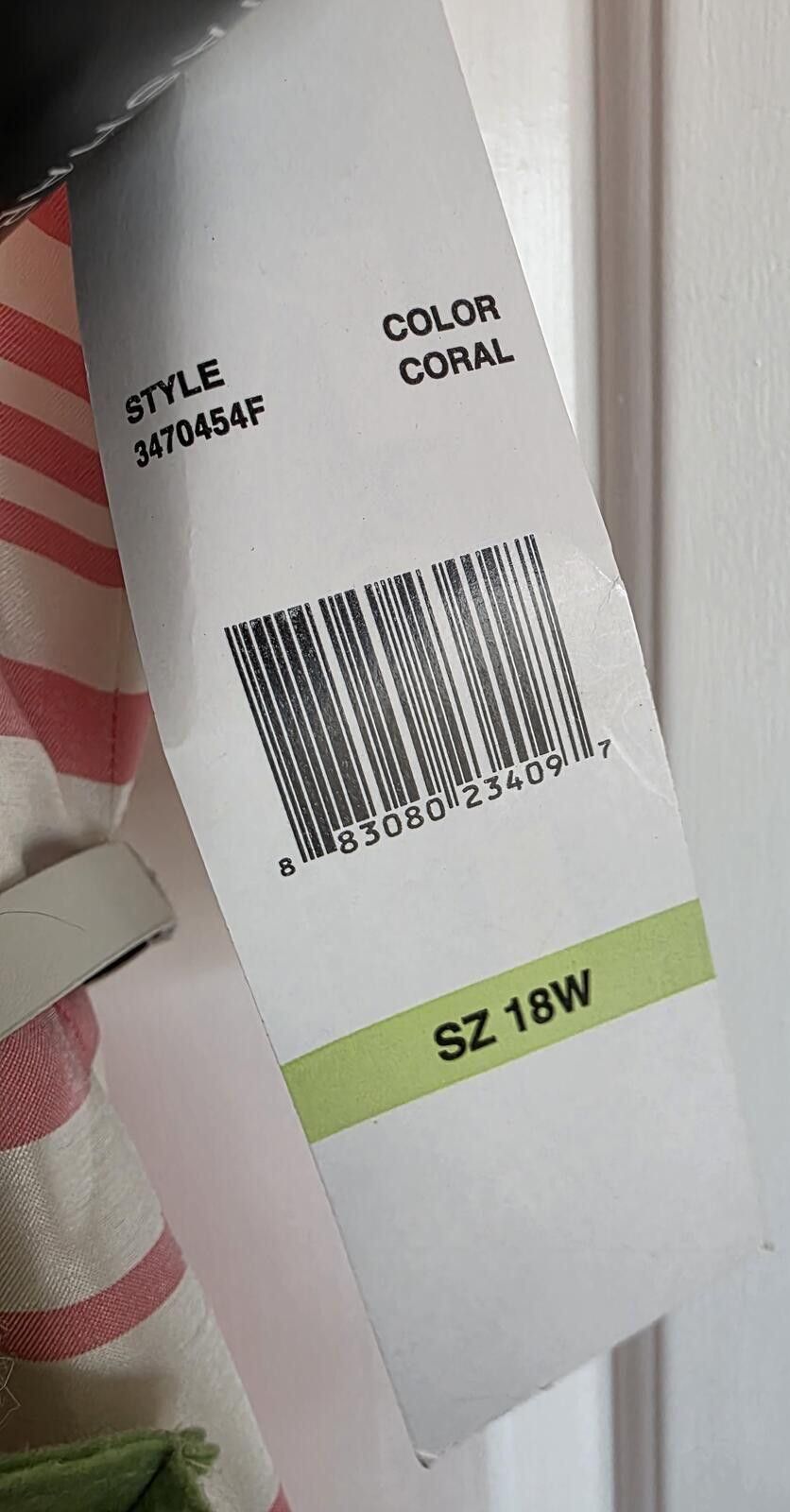 Other KSL Coral Pink Striped Sleeveless Dress Sz 18W Belted Spring Size XXL / US 16-18 / IT 52-54 - 5 Thumbnail