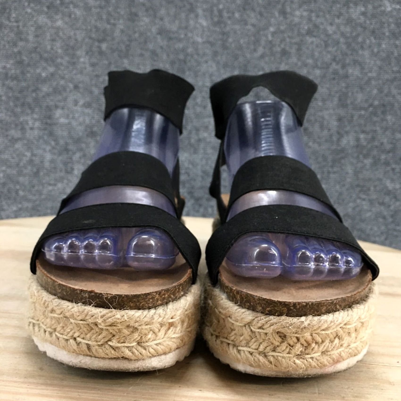 Vintage Rock And Candy Sandals Womens 7 Casual Ankle Strap Platform Espadrille Black Size US 7 / IT 37 - 6 Thumbnail
