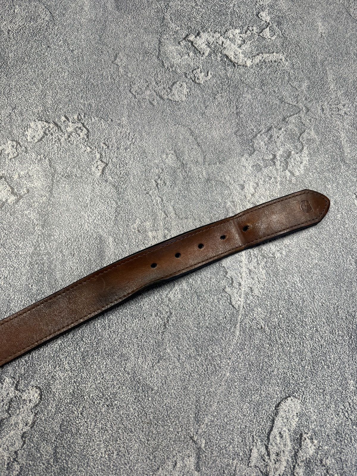Carhartt Vintage Y2k Carhartt Leather Belt Brown Size 38 - 5 Thumbnail