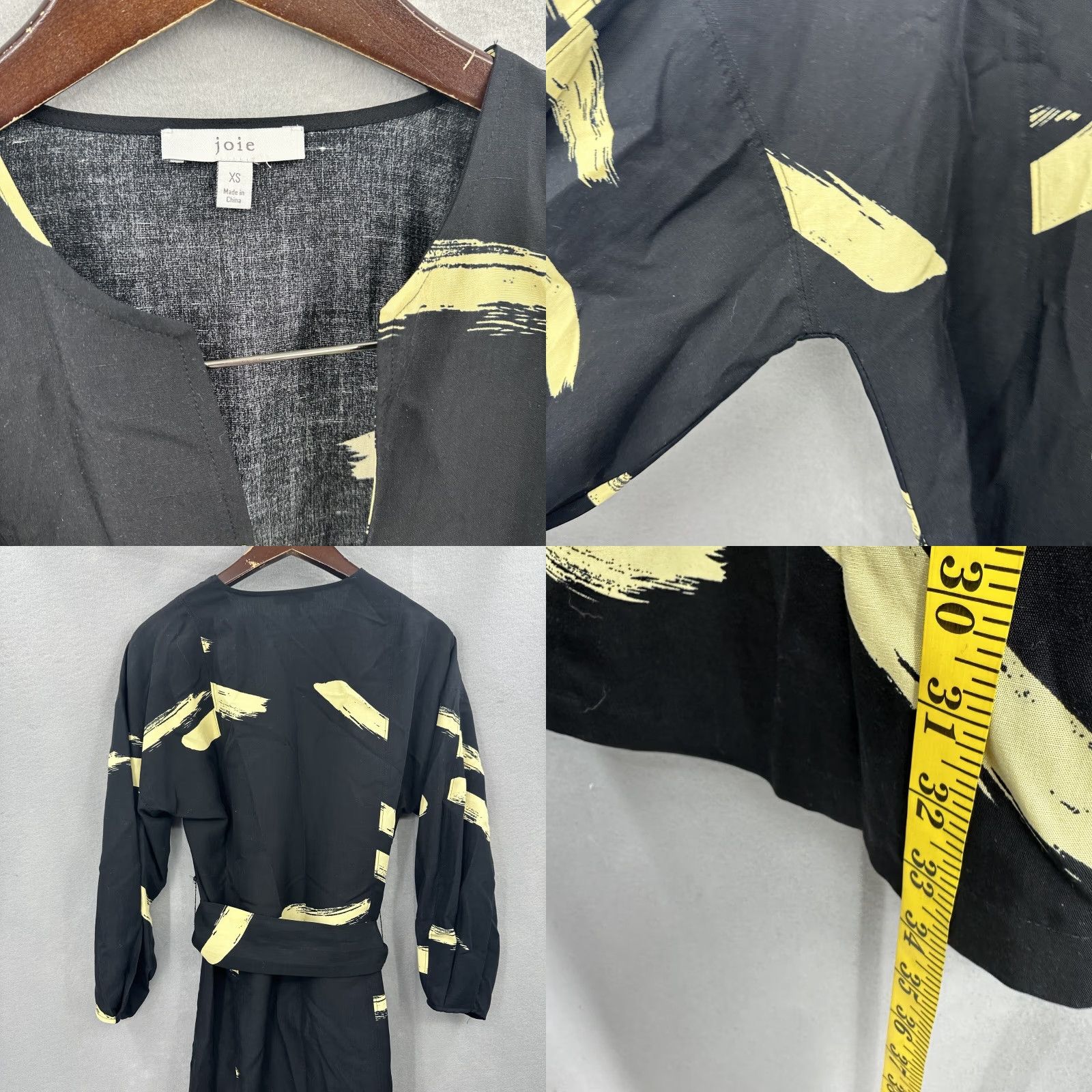 Joie JOIE Shirt Dress Womens XS Dolman Sleeve Belt Mini Black Vintage No Size XS / US 0-2 / IT 36-38 - 8 Thumbnail