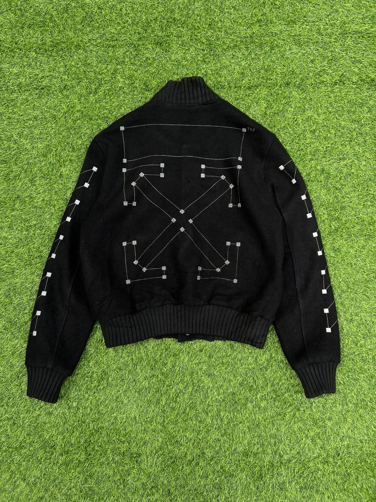 Off-White Off-White c/o Virgil FW20 (Black) Wool VarsityJacket- Large Size US M / EU 48-50 / 2 - 1 Thumbnail