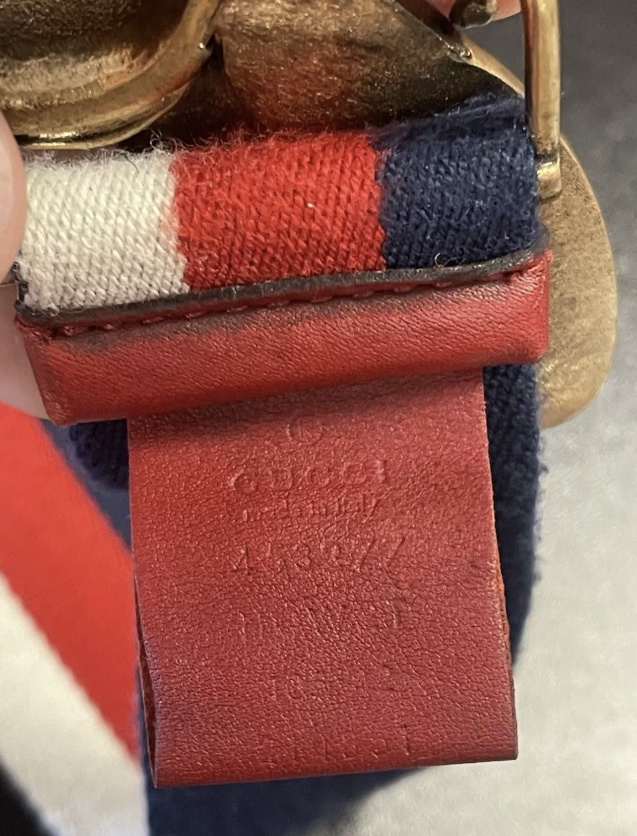 Gucci Gucci Sylvie Bee Web Buckle Belt Tricolor Canvas Size 75cm Size ONE SIZE - 6 Thumbnail