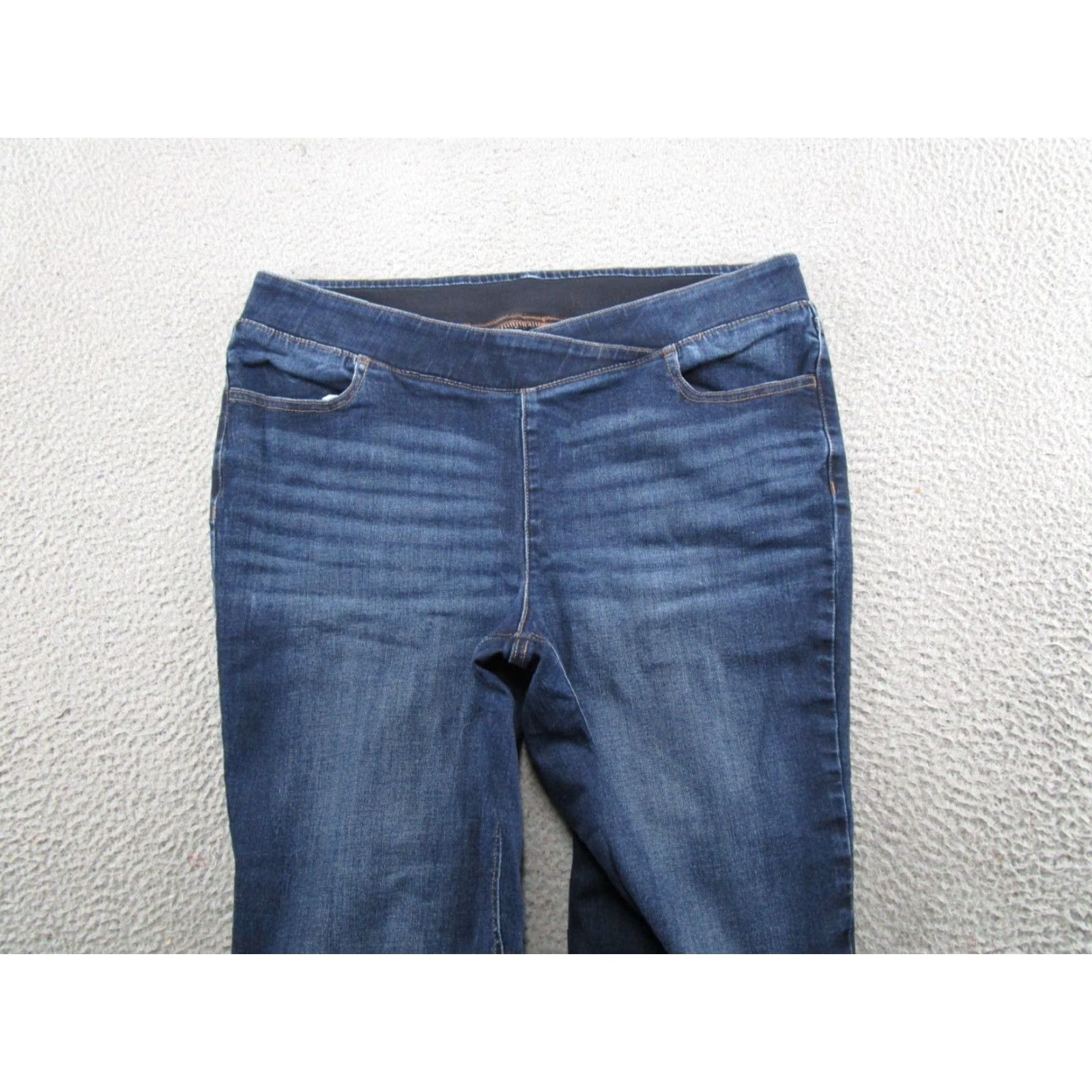 Vintage Maurices Blue Stretch Denim Elastic Waist Jegging Jeans Skinny Size XL Reg Womens Size 40" / US 18 - 3 Thumbnail