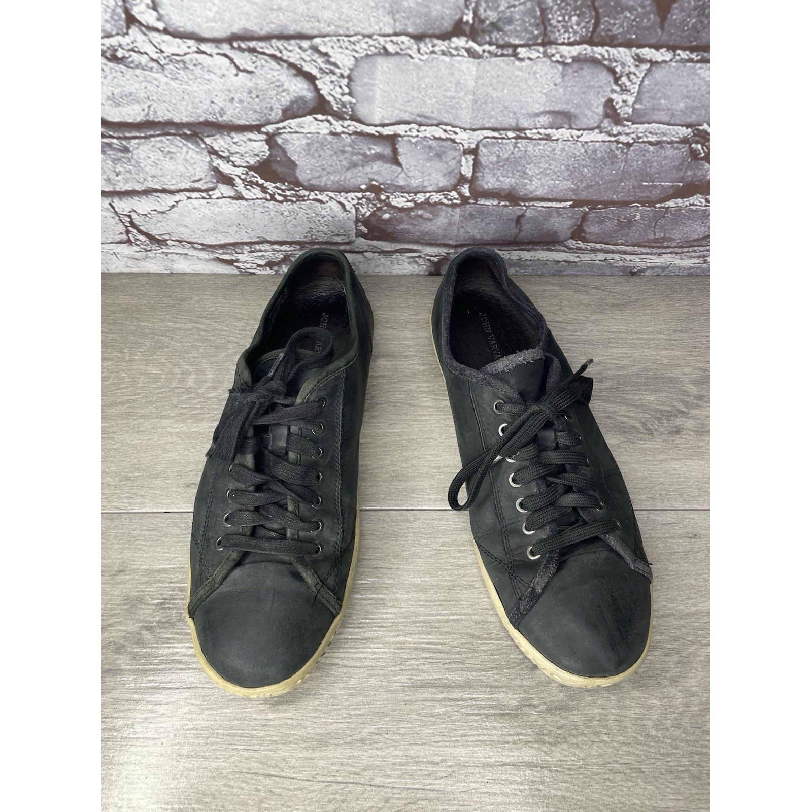 John Varvatos John Varvatos Hattan Black Leather Low Top Lace Sneakers Sho Size US 9 / EU 42 - 2 Thumbnail