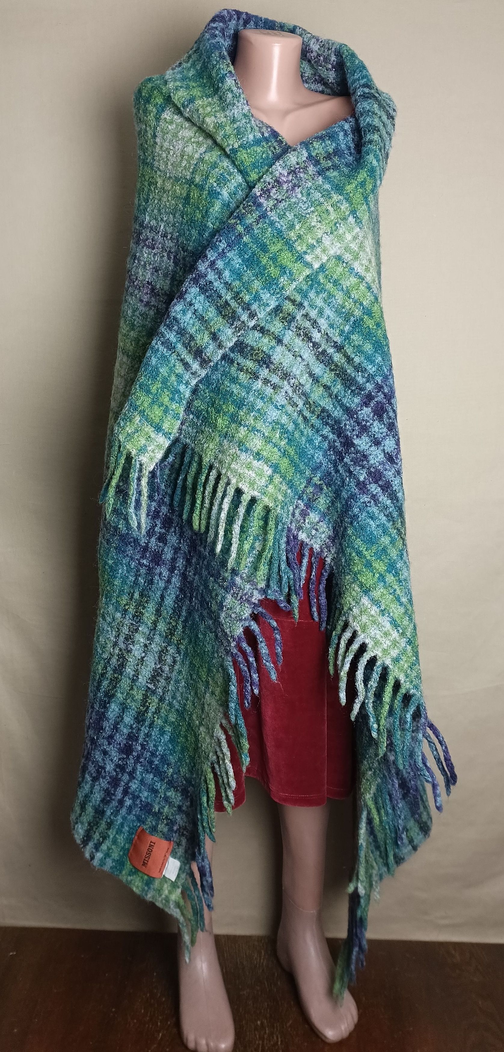 Missoni × Vintage Missoni T&J Vestor Vintage Wool Tartan Blanket Wrap Scarf Size ONE SIZE - 3 Thumbnail