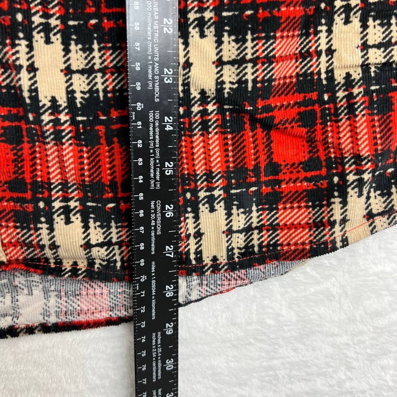 Bdg BDG Shirt Mens Red Large Plaid Corduroy Button Down Size US L / EU 52-54 / 3 - 6 Thumbnail