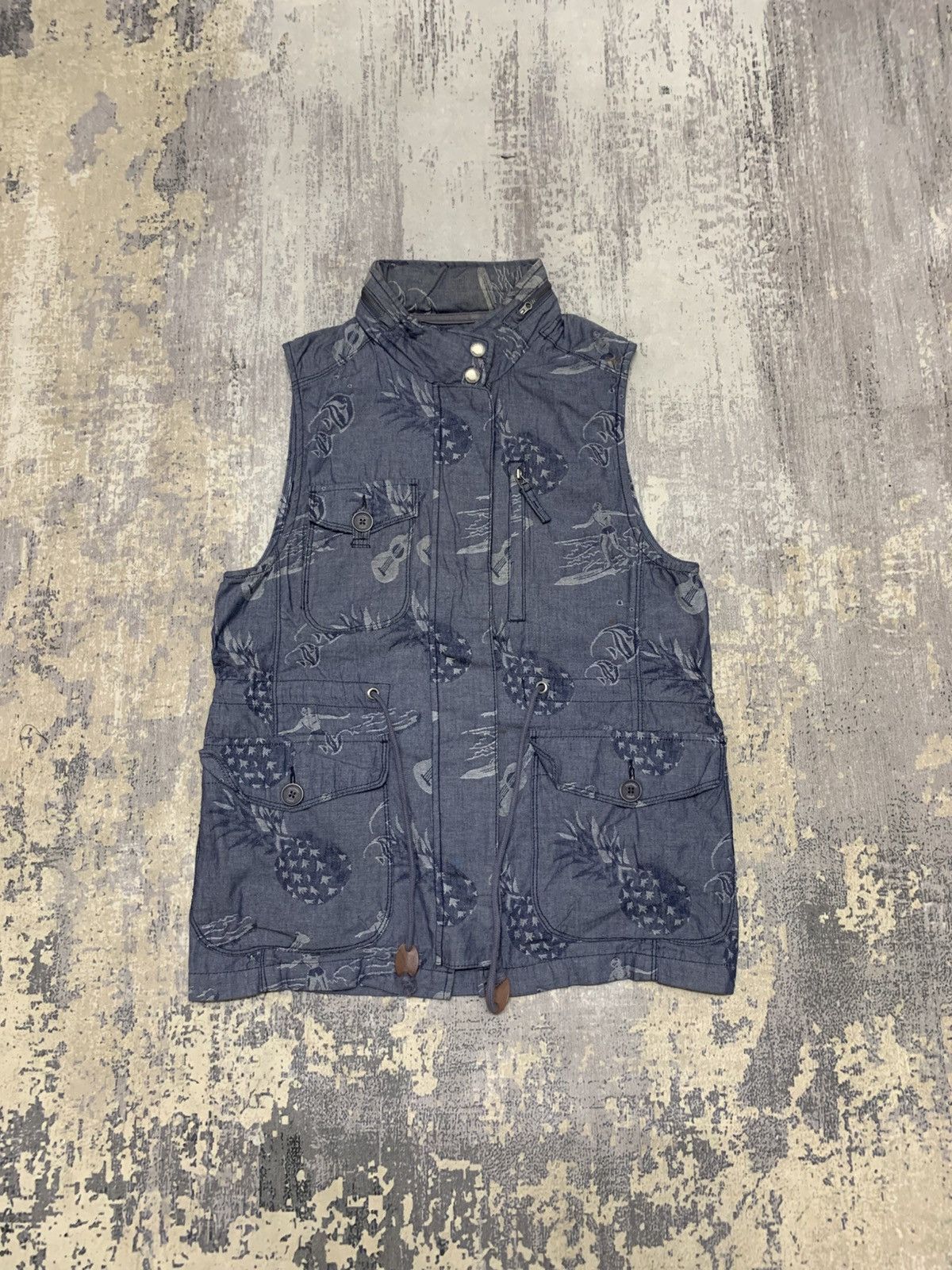 Japanese Brand Japanese Brand Hawaiian Motif Outdoor Hooded Vest Size US S / EU 44-46 / 1 - 1 Thumbnail