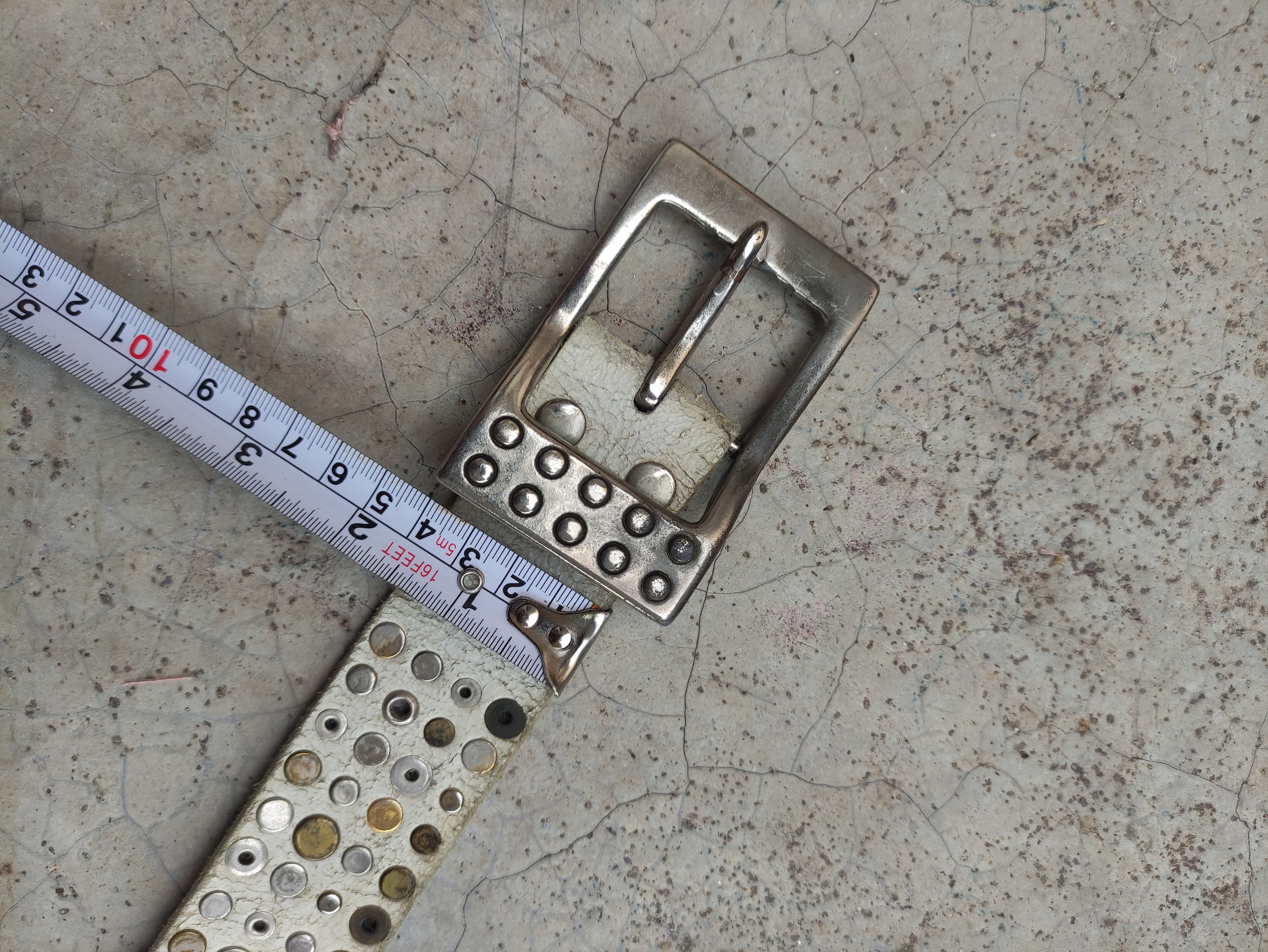 Leather VINTAGE STUDDED LEATHER BELT UNBRAND Size 34 - 8 Thumbnail