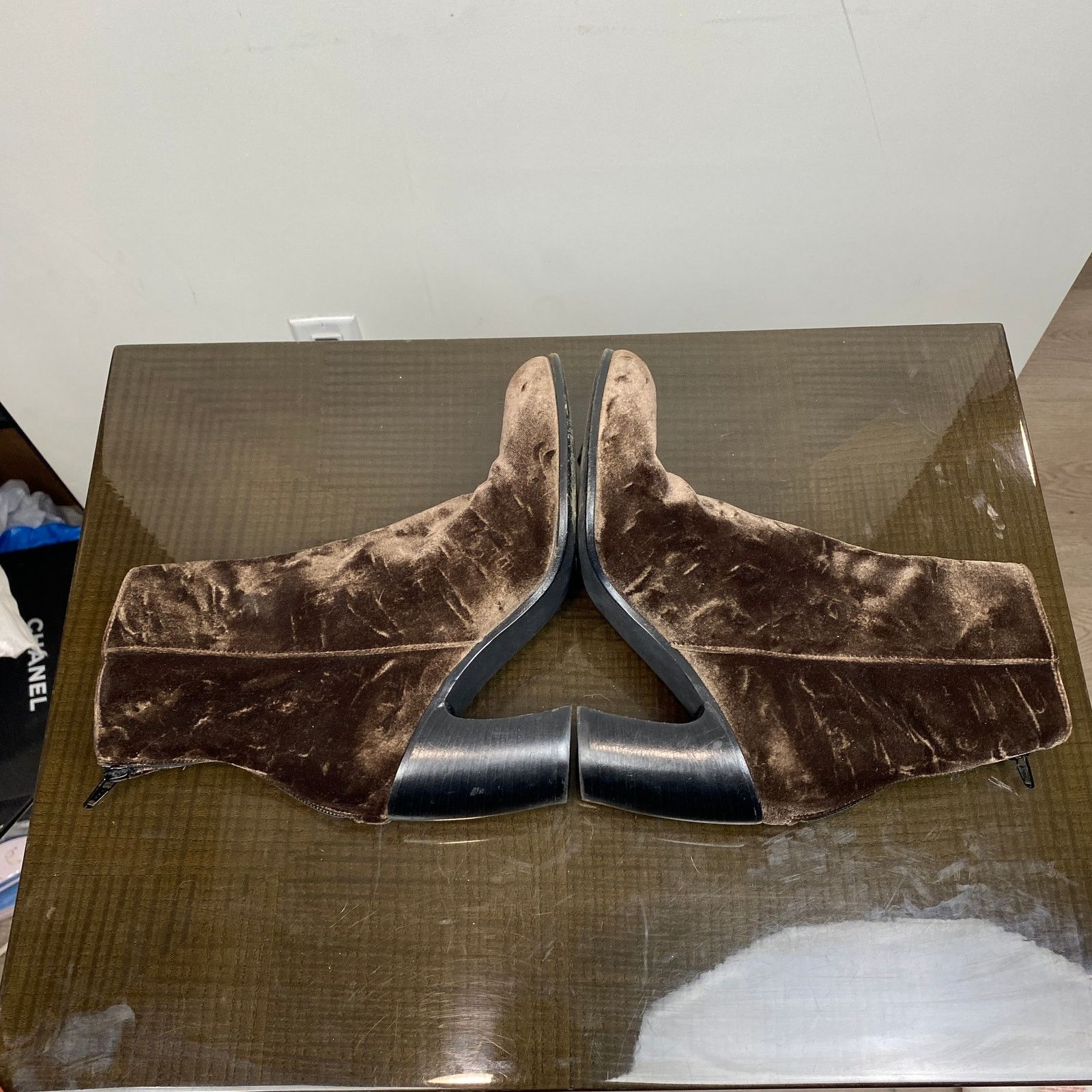 Ann Demeulemeester Ann Demeulemeester Crushed Velvet Ankle Zip Booties 37 Size US 7 / IT 37 - 6 Thumbnail