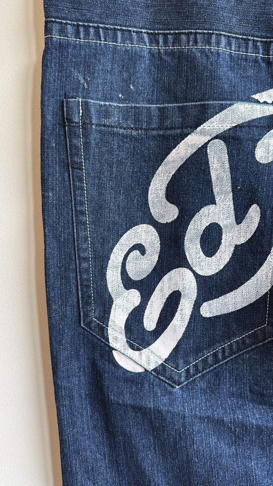 Ed Hardy × Vintage Ed Hardy Embroidered “Death Before Dishonor” Baggy Jeans Size US 38 / EU 54 - 7 Thumbnail