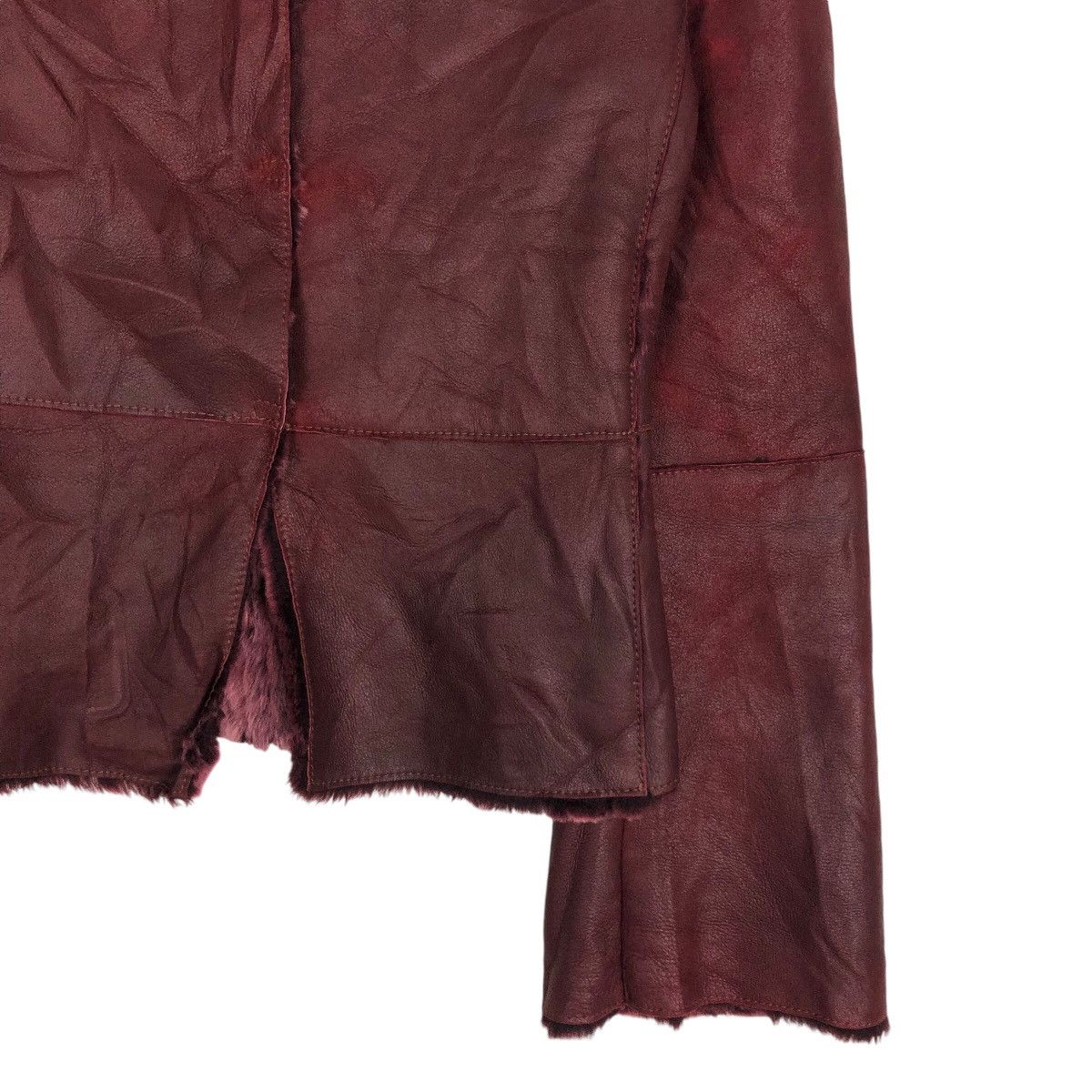 Vintage ITC Made in Italy Cropped Leather Jacket Mink Fur Shearling Size US M / EU 48-50 / 2 - 6 Thumbnail