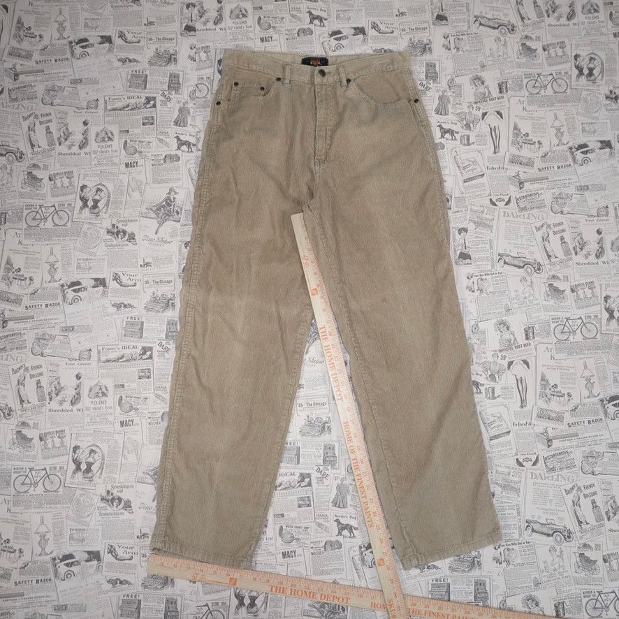 Route 66 33 -Vintage Y2K Route 66 khaki Bay corduroy baggy 1990 pants Size US 33 - 1 Thumbnail