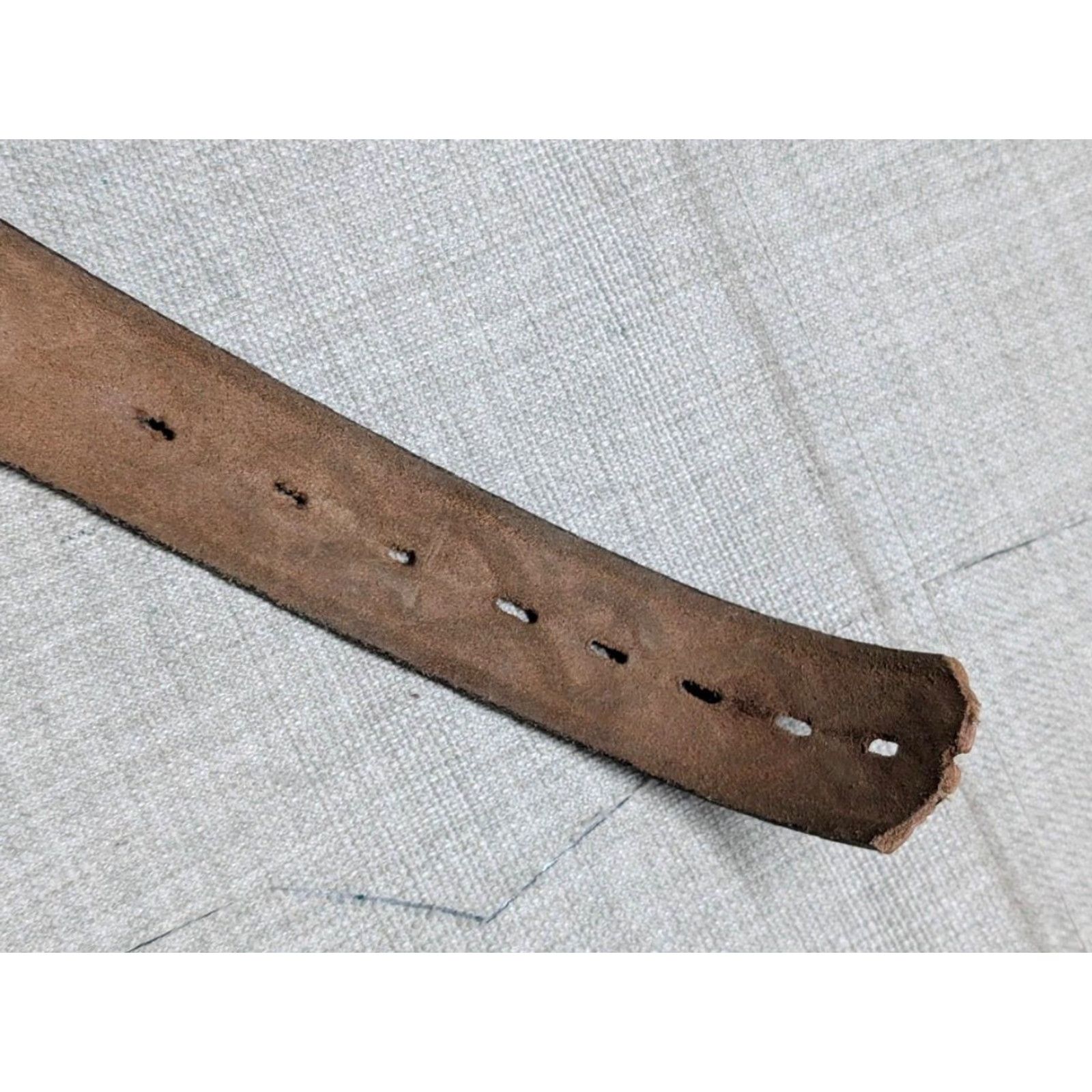 Vintage VINTAGE USA MADE TOOLED BUCKLE BELT Western Belt 42 Brown Cowhide Leather Men XS? 42 is size not XS Size 42 - 6 Thumbnail