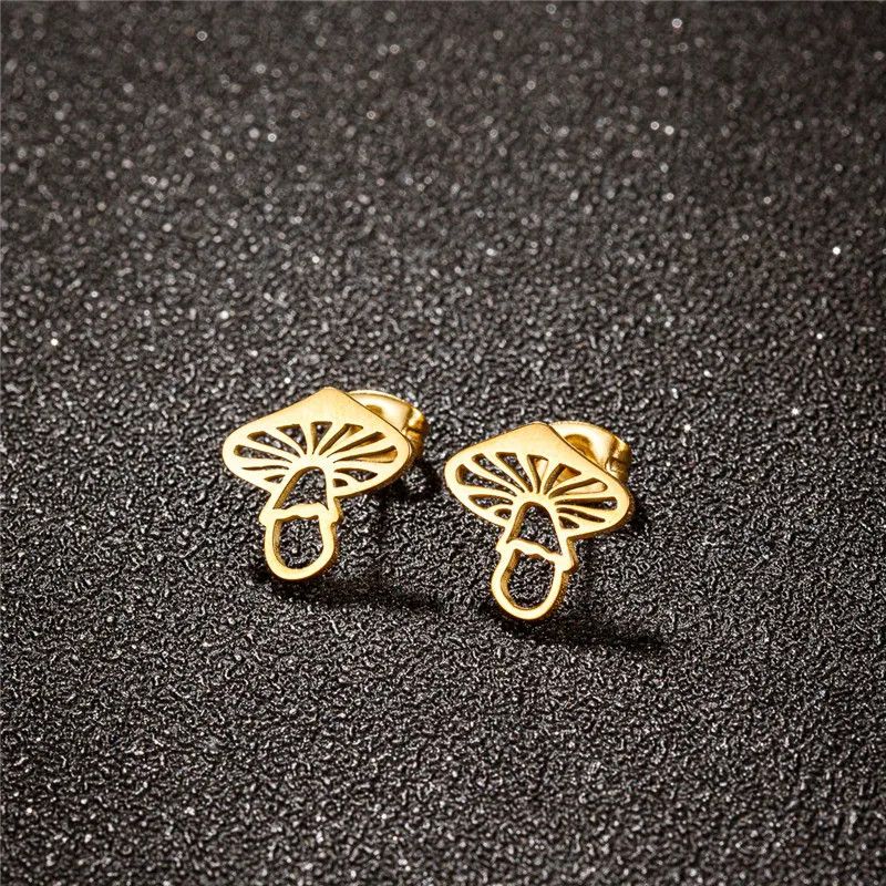 Jewelry Mushroom Stud Earrings Charm Earring Gift Size ONE SIZE - 1 Thumbnail