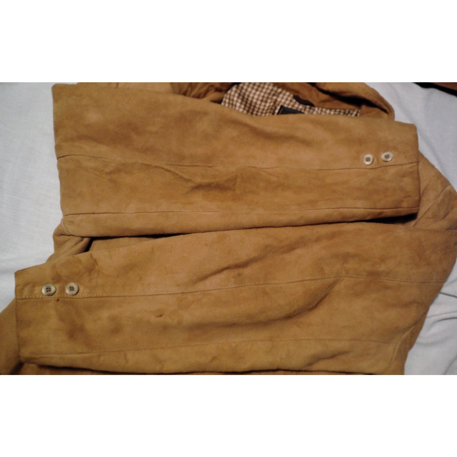 Vintage Breier of Amsterdam Mens Large Breier of Amsterdam Leather Jacket 2 Button Notch Lapel Distressed Vintage 70s Suede N Leather Brown Size US L / EU 52-54 / 3 - 7 Thumbnail