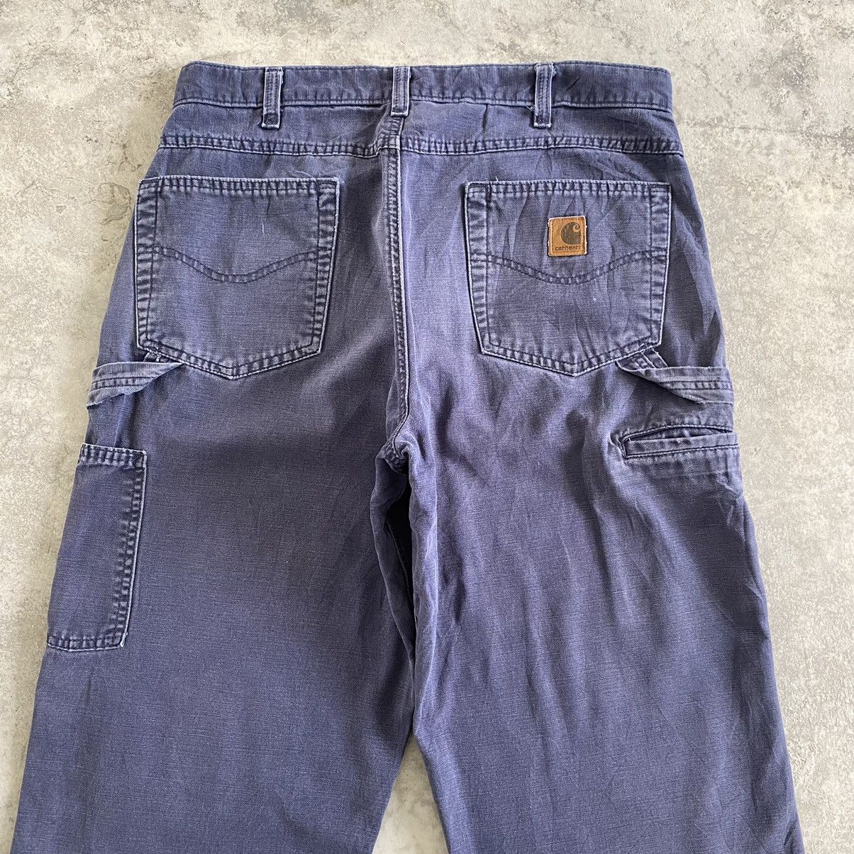 Carhartt Vintage Carhartt Faded Navy Blue Carpenter Work Pants Size US 33 - 13 Thumbnail