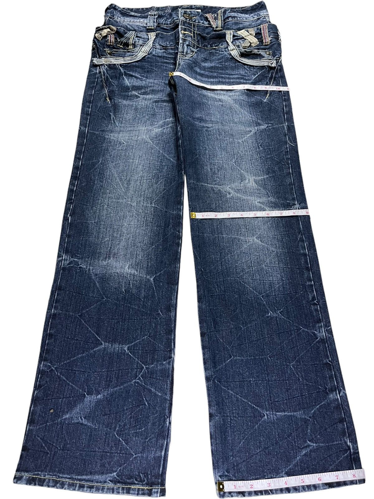Japanese Brand Vintage Japanese Brand Double Waist Thunder Acid Wash Jeans Size US 32 / EU 48 - 15 Thumbnail