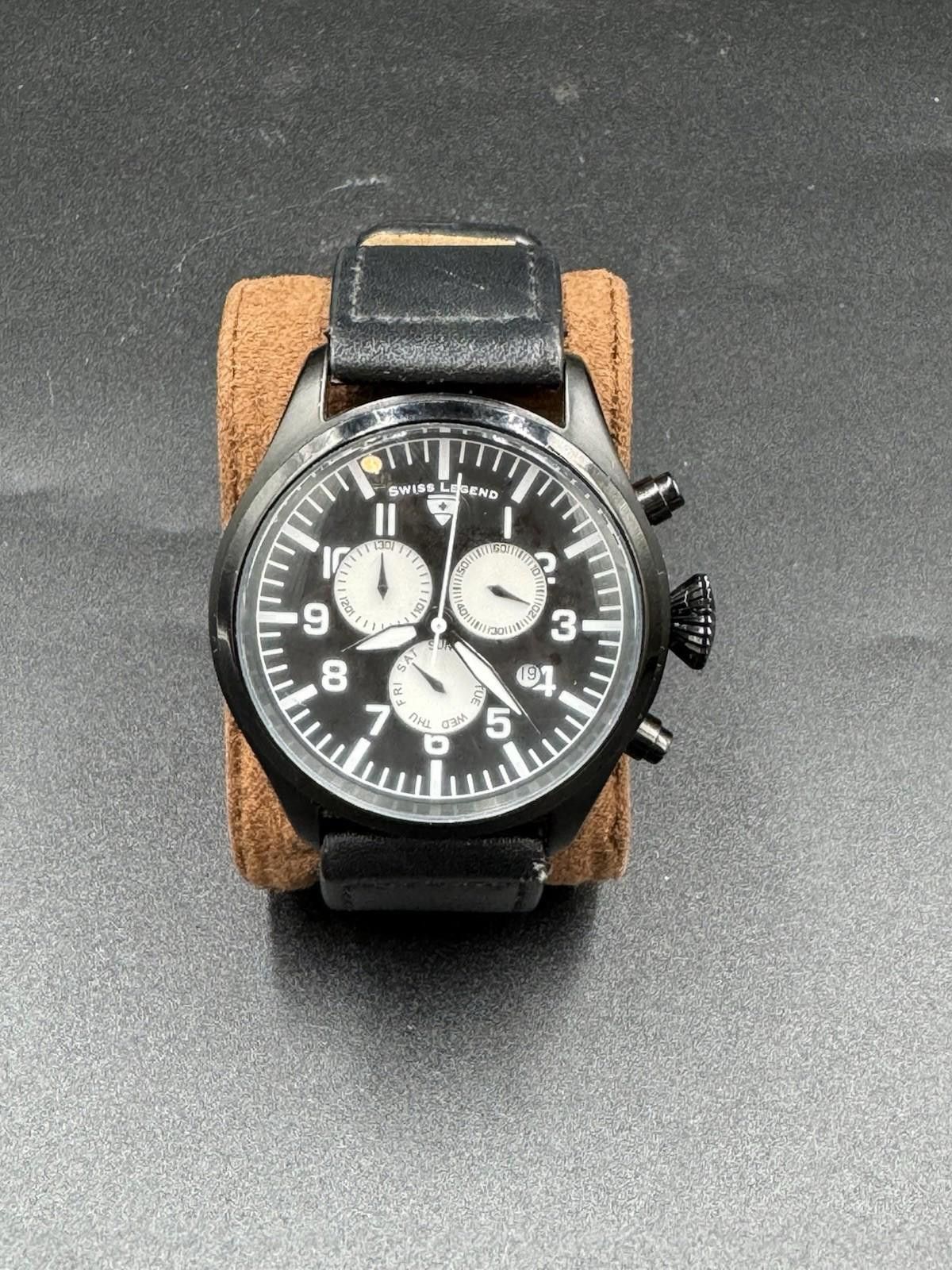 Swiss Legend Swiss Legend Pioneer Chronograph Watch 413172071 Black Dial Size ONE SIZE - 1 Thumbnail