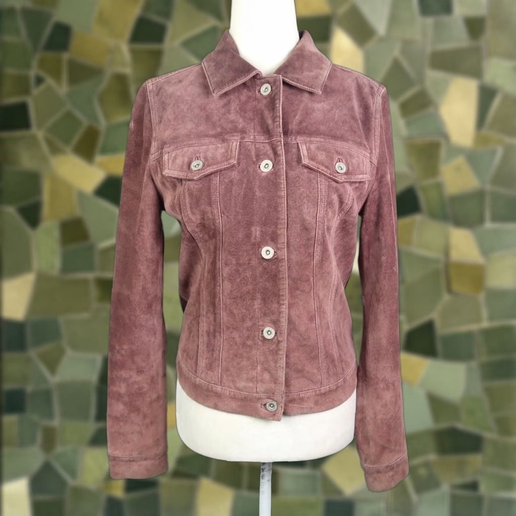 Eddie Bauer VINTAGE Eddie Bauer Jacket Suede Leather Purple Womens XS Short Button Front Casual Fall Winter Spring Long Sleeve Size XS / US 0-2 / IT 36-38 - 1 Thumbnail
