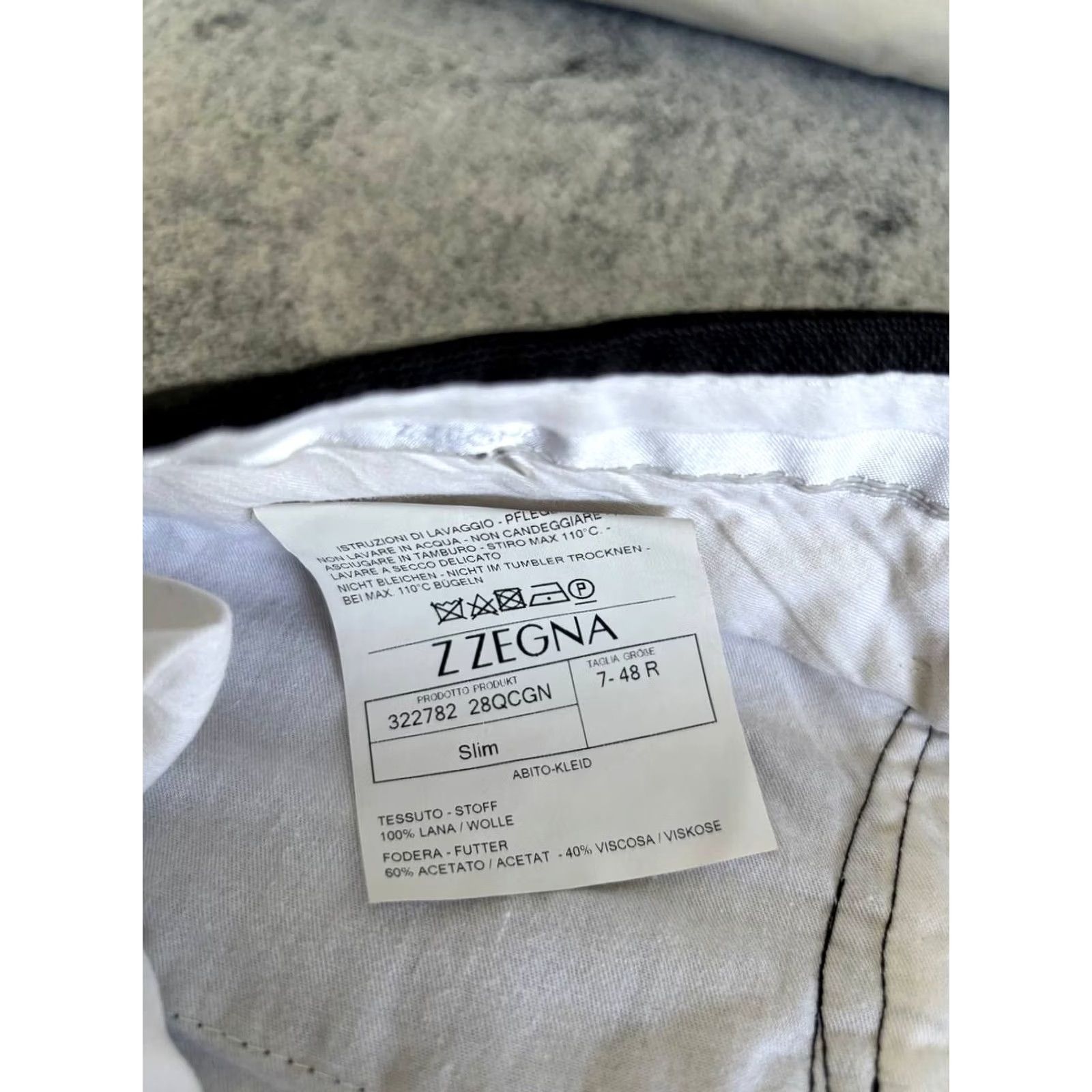 Z Zegna Z Zegna Pants Mens Size 48R Gray Wolle Flat Front Slim Straight Leg Dress Size US 32 / EU 48 - 3 Thumbnail