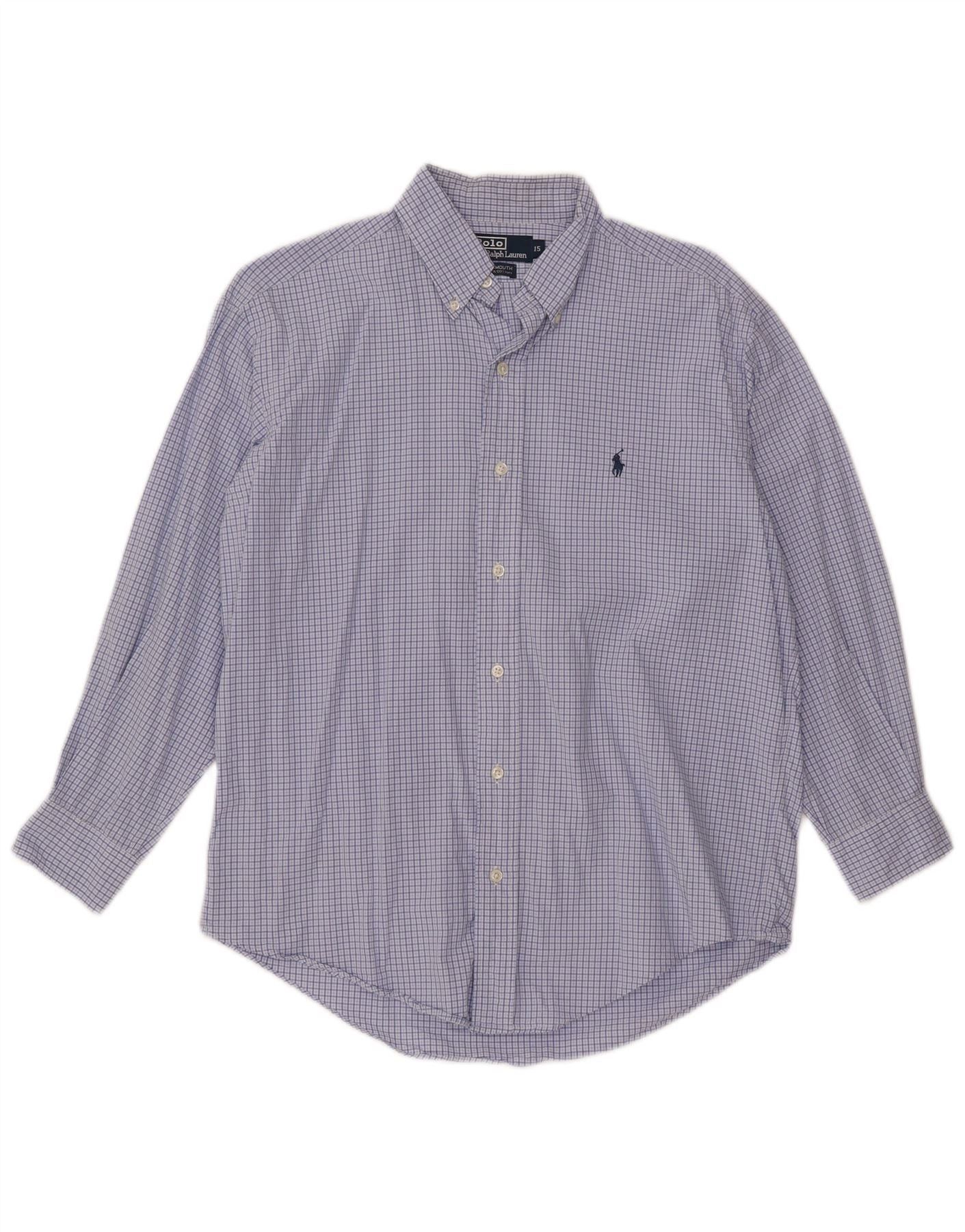 Polo Ralph Lauren Mens Yarmouth Loose Fit Shirt 15 Medium Blue Check Size US M / EU 48-50 / 2 - 1 Thumbnail