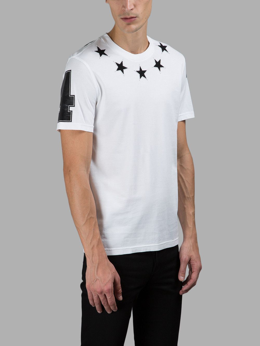 Givenchy White and Black Felt 5 Stars T-Shirt Size XS / US 0-2 / IT 36-38 - 3 Thumbnail
