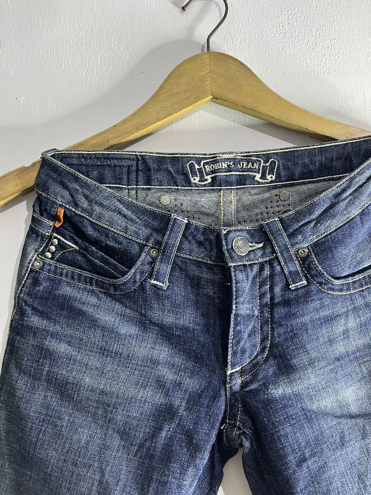 Robins Jeans 2000s robins jean studed leather flag tabacco denim Size US 26 / EU 42 - 4 Thumbnail