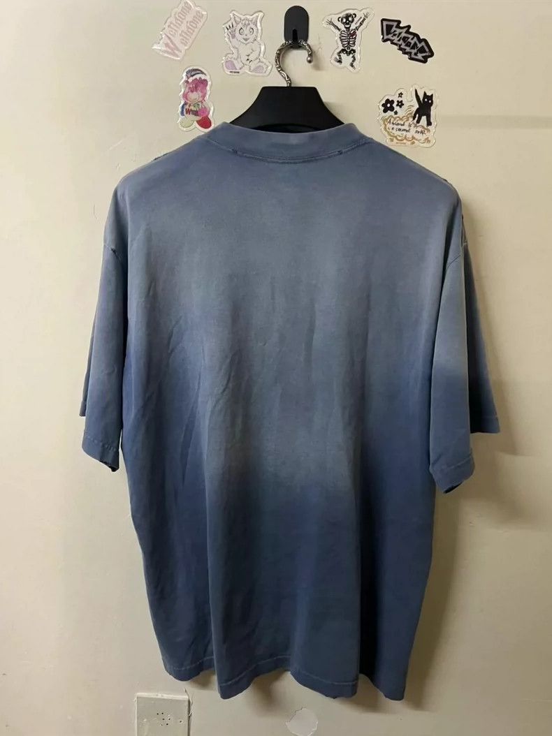 Balenciaga Balenciaga Haze Blue Patch Logo Short Sleeve L Size Size US L / EU 52-54 / 3 - 3 Thumbnail