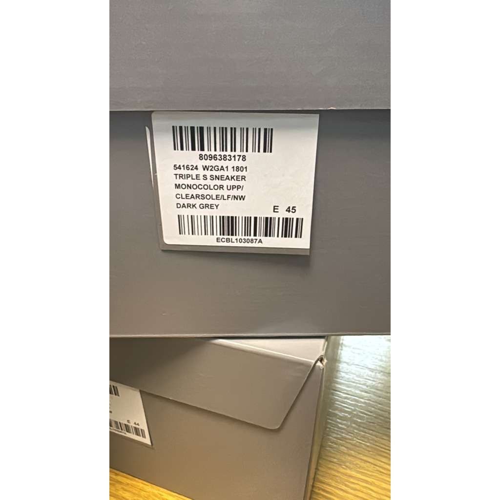 Balenciaga o1rshd1 Clear Sole Leather Free Triple S Sneakers Dark Grey Size US 12 / EU 45 - 23 Thumbnail