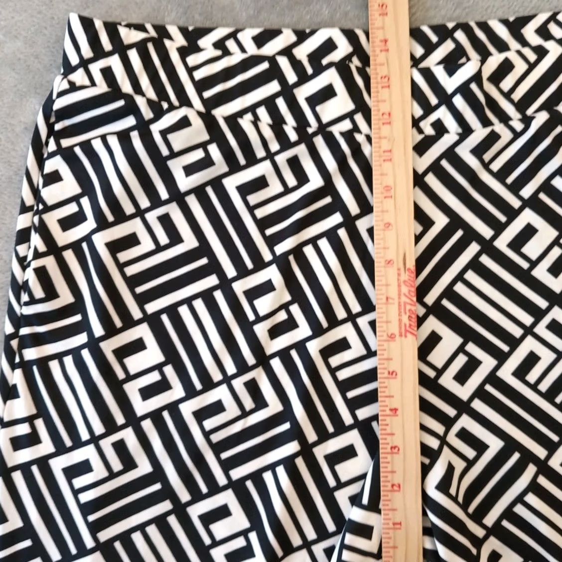 Vintage Nina Leonard Pants Womens XL Black Geometric Pull On Pockets 36x30 Ankle New Size 40" / US 18 - 3 Thumbnail