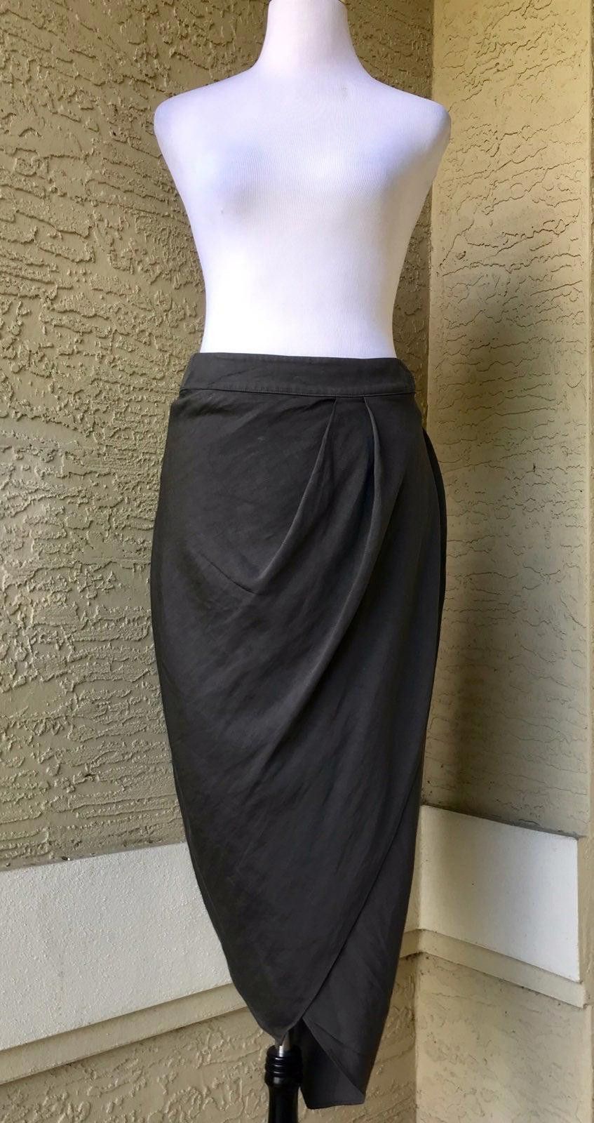 Designer Lundstrom Wrap Midi Skirt Size 28" / US 6 / IT 42 - 1 Thumbnail