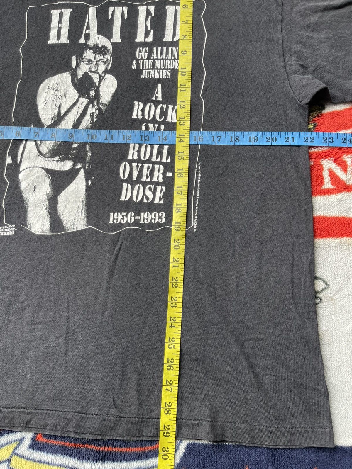 Band Tees Vintage 90's GG Allin & Murder Junkies HATED Sun Faded Tee Size US L / EU 52-54 / 3 - 12 Thumbnail