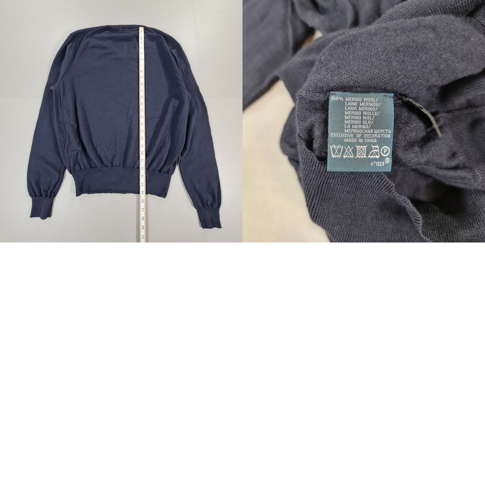 Polo Ralph Lauren Polo Ralph Lauren Jumper Mens V-Neck Navy Blue 100% Merino Wool M Size US M / EU 48-50 / 2 - 8 Thumbnail