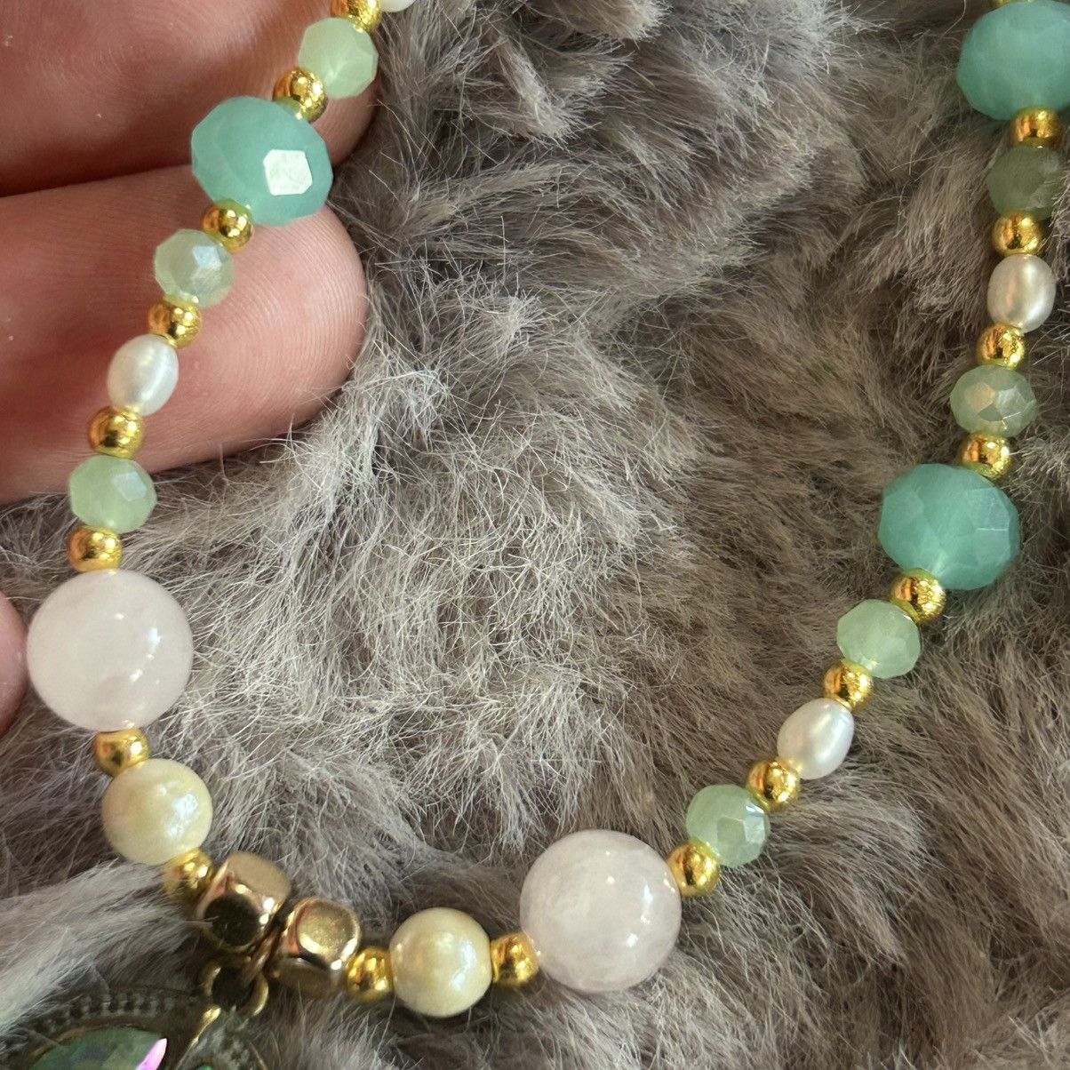 Handmade Handcrafted repurposed amulet genuine pearl bead necklace Size ONE SIZE - 6 Thumbnail