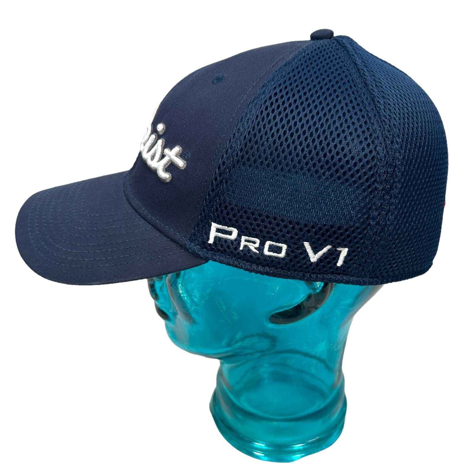 Titleist Titleist X FootJoy Pro V1 Golf Cap LXL Blue Stretch 6 Panel Size ONE SIZE - 4 Thumbnail
