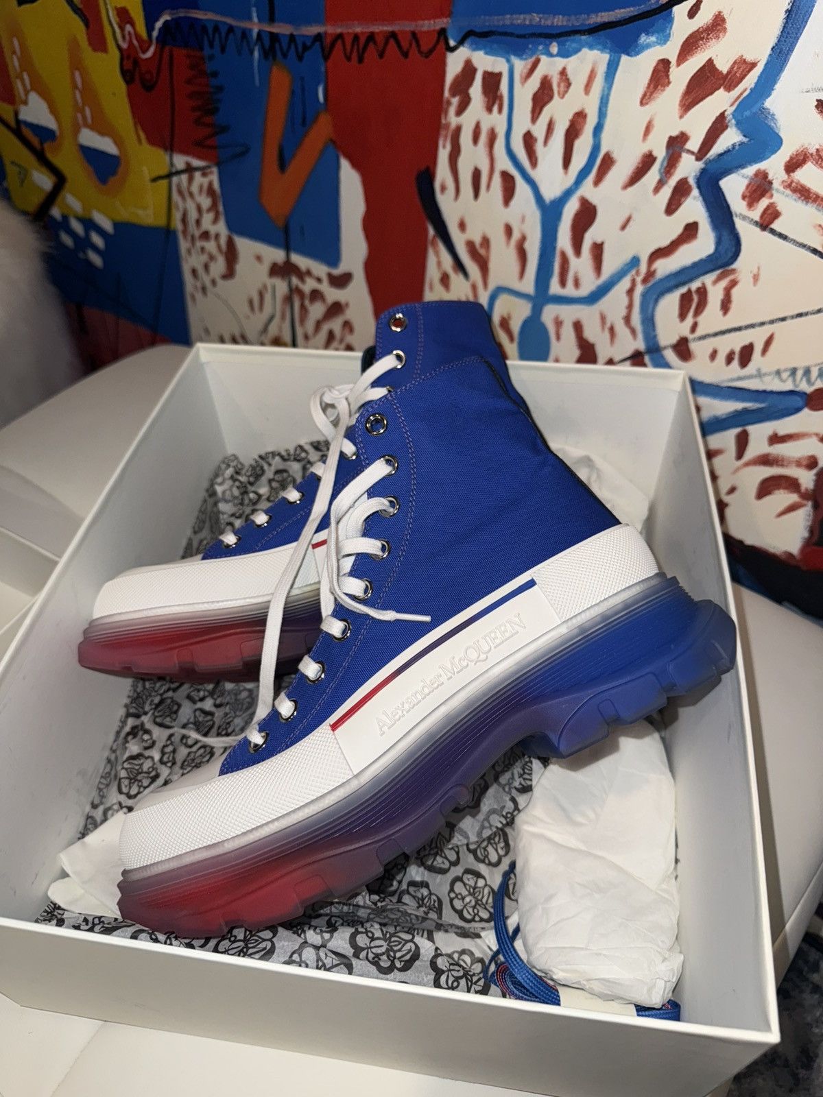 Alexander McQueen McQueen thread hi top sneakers Size US 9.5 / EU 42-43 - 6 Thumbnail