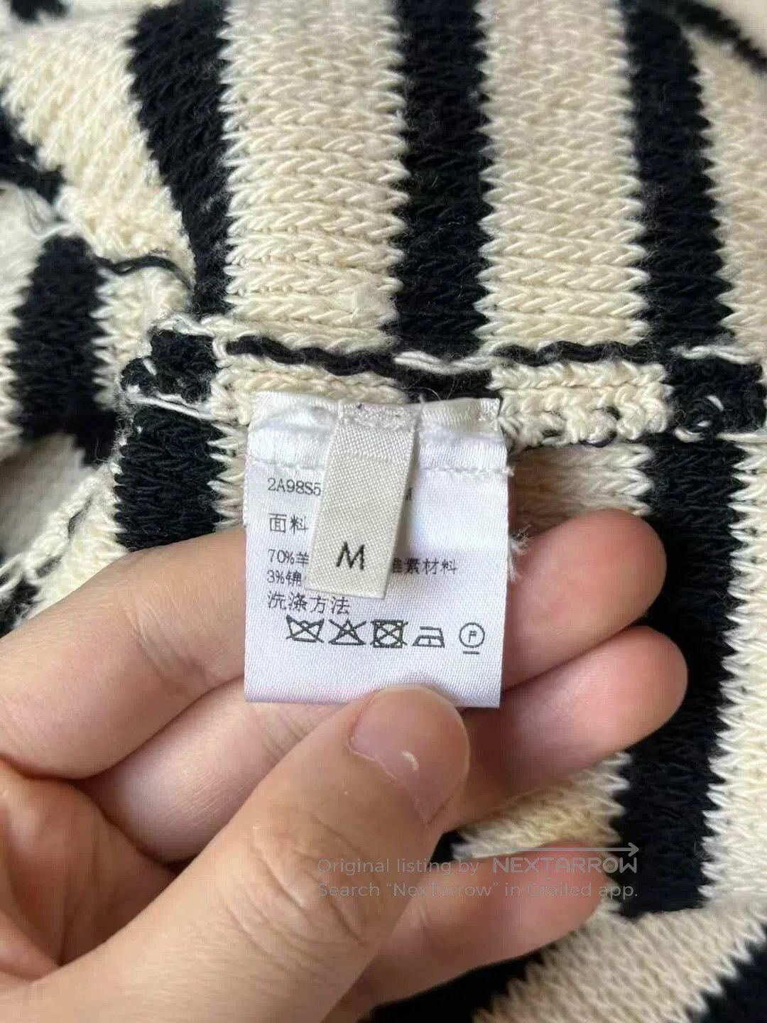 Celine CELINE Black and White Striped Wool Gold Button Jacket| Size M / US 6-8 / IT 42-44 - 4 Thumbnail